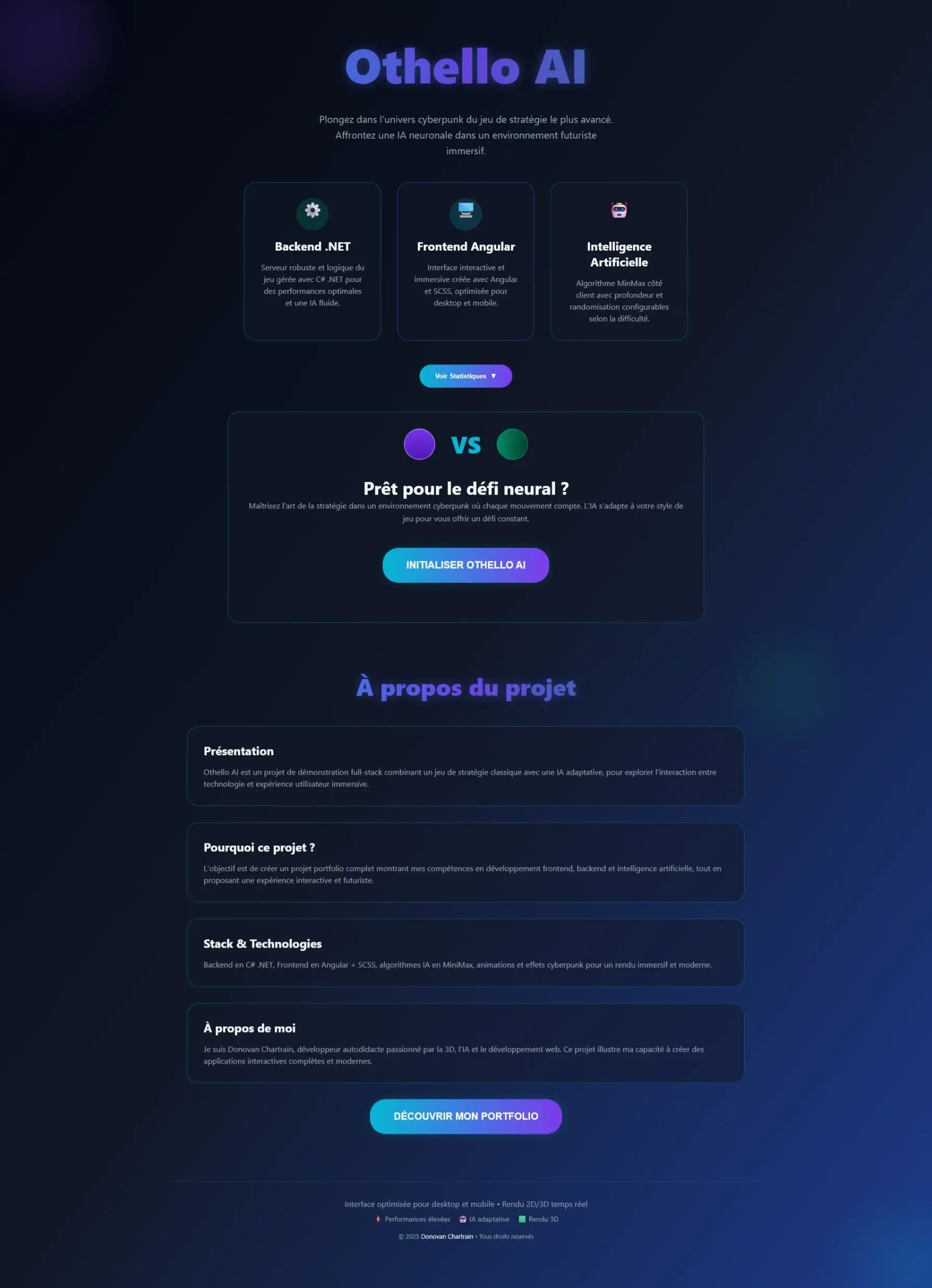 Othello AI Game - Projet Fullstack