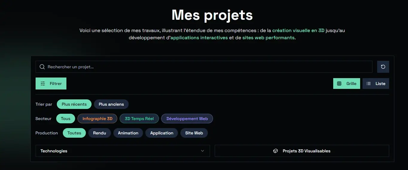 Portfolio Interactif (Ce Site) - screenshot 2